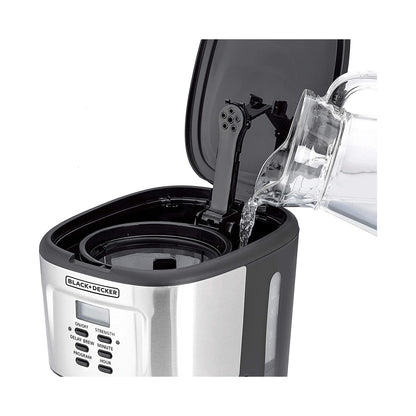 Black+Decker Coffee Maker LCD Display 900w 12 Cups Stainless