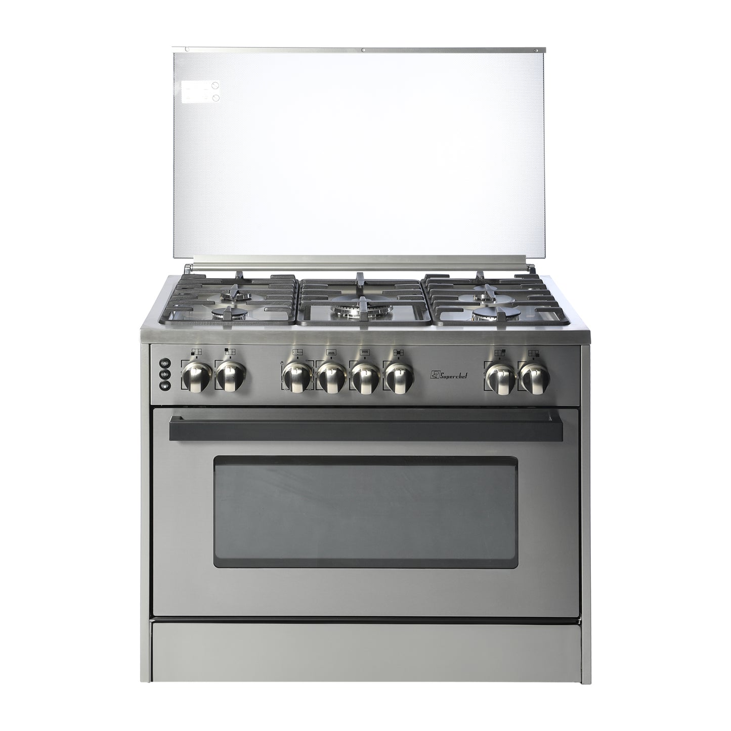 Chef Cooker Store Super Chef Cooker Wide 90cm 5 Gas Burners Semi Pro Inox