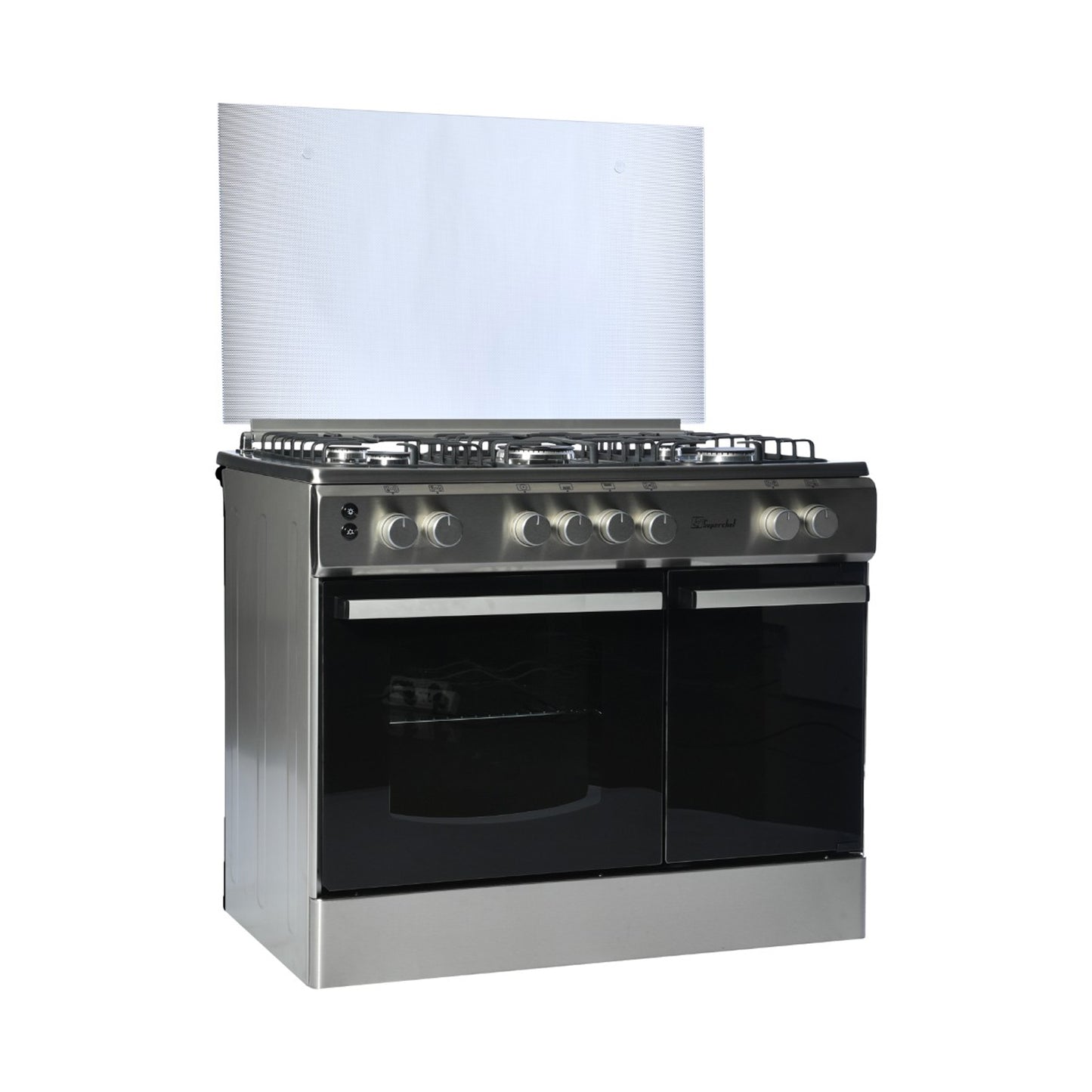 SUPER CHEF Cooker Wide 90Cm 5 Gas Burners Semi-Pro Inox