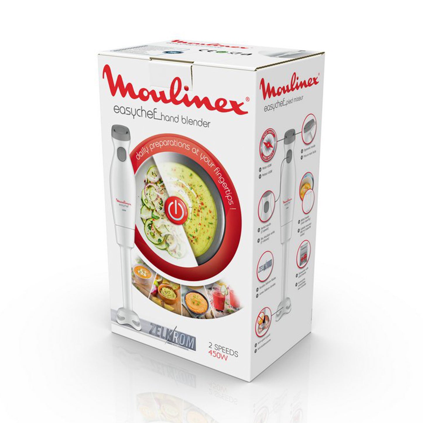 Moulinex Hand Blender 450W 2-Speed 0.8L Beaker White MOULINEX
