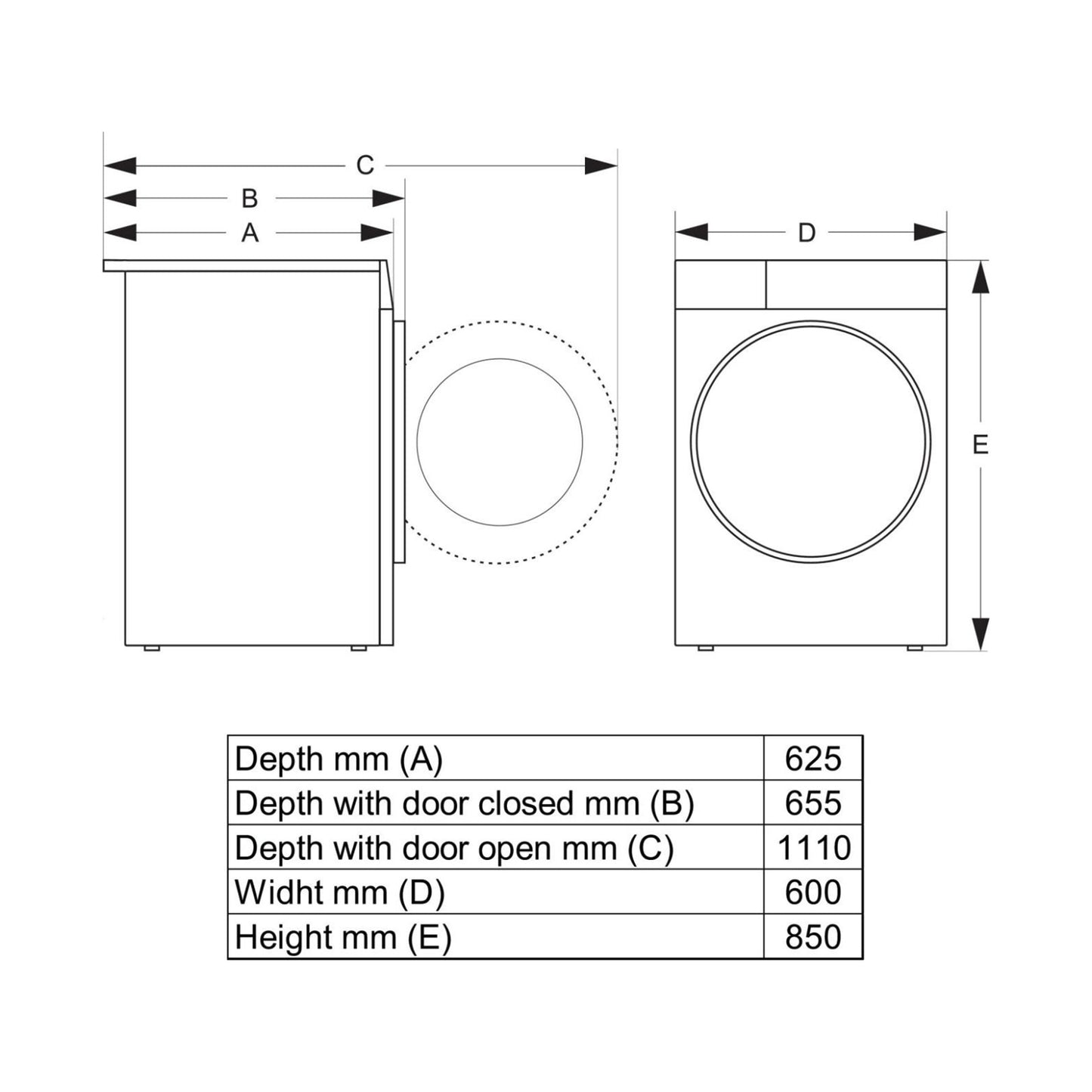 GORENJE Dryer Condenser 8KG Heat Pump Wifi White