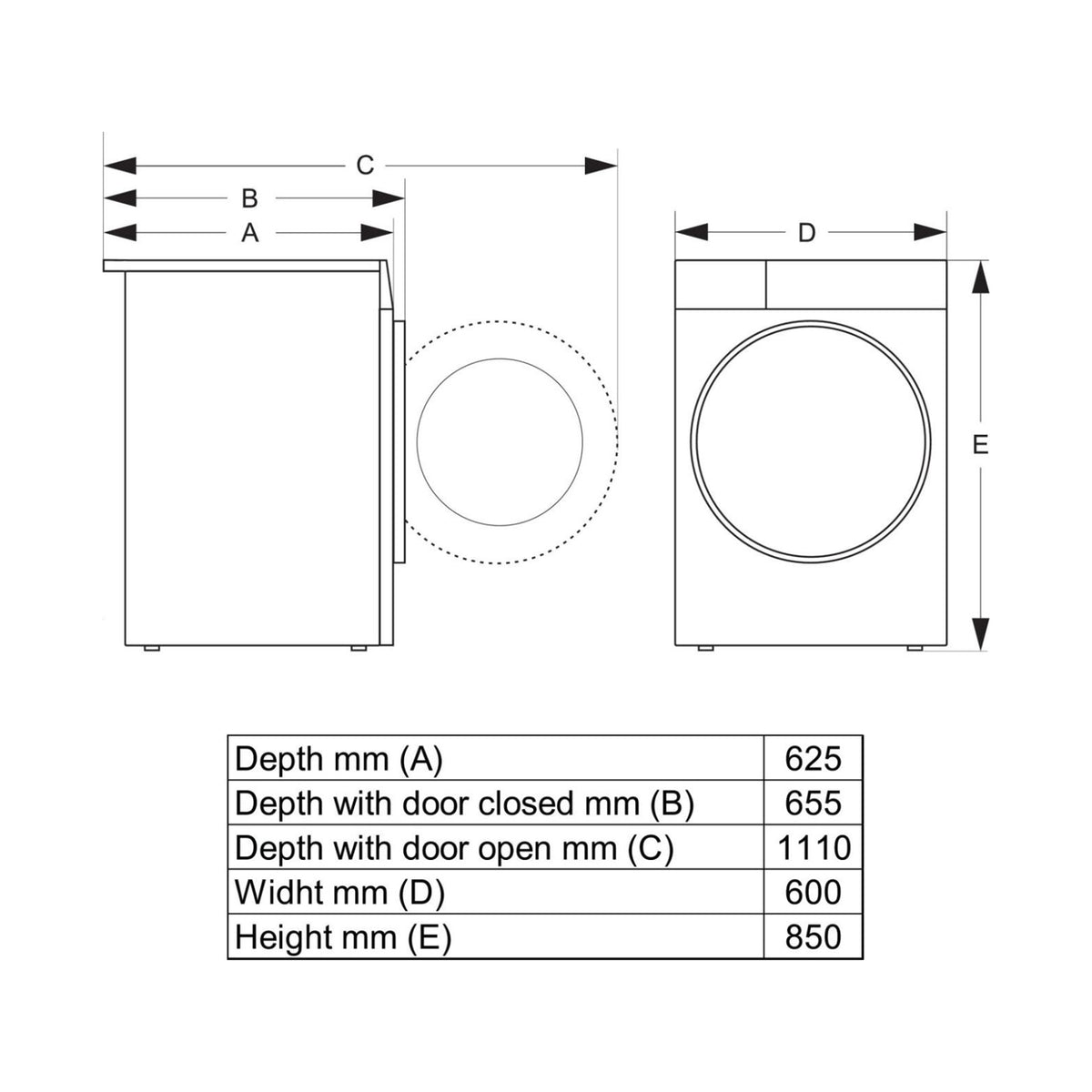 GORENJE Dryer Condenser 8KG Heat Pump Wifi White