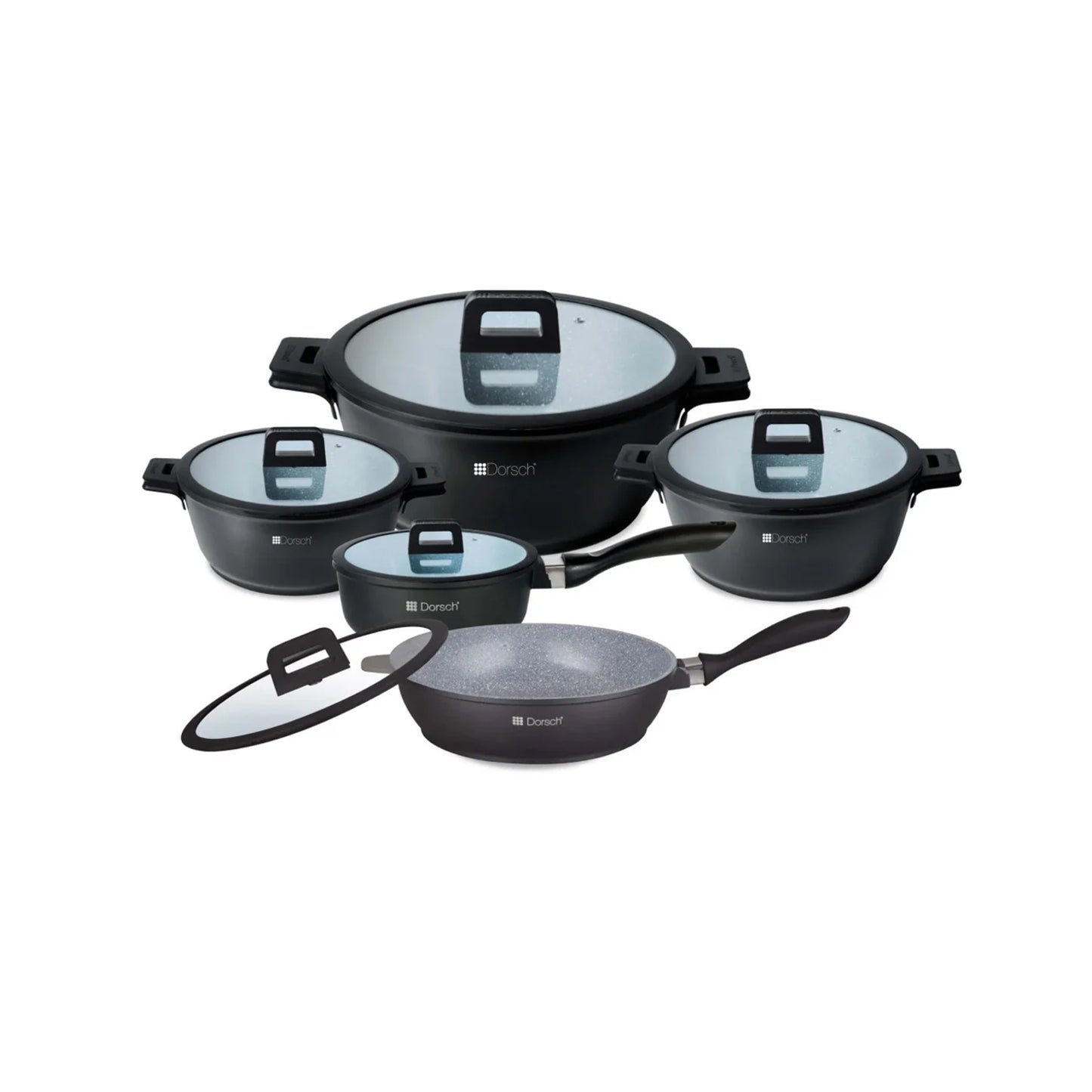 COOKWARE SET 10 PIECES DIE-CASTING W/MARBLE CERAMIC COATING DORSCH