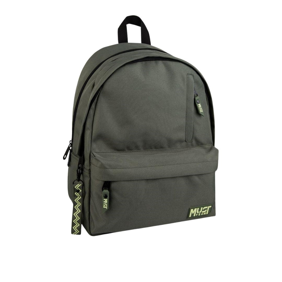 Must Monochrome Classic Backpack Olive with Light Green