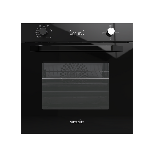 SUPER CHEF Oven 60 Cm Gas/Electric + Fan Black