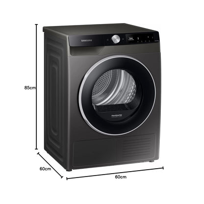 SAMSUNG Dryer 9 KG Condenser Heat Pump Platinum Silver SAMSUNG