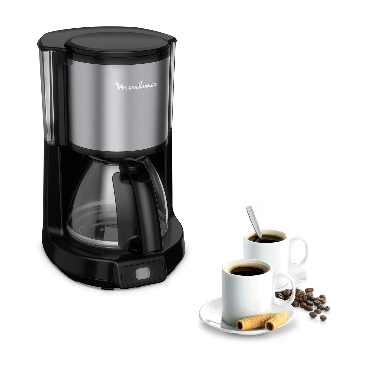 Moulinex Filter Coffee Maker Subito Black/Silver 10-15 Cups