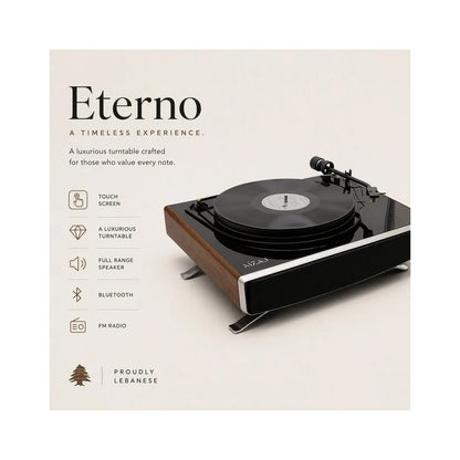 MZAJ The Eterno Touch Turntable, Bluetooth, FM Radio MZAJ