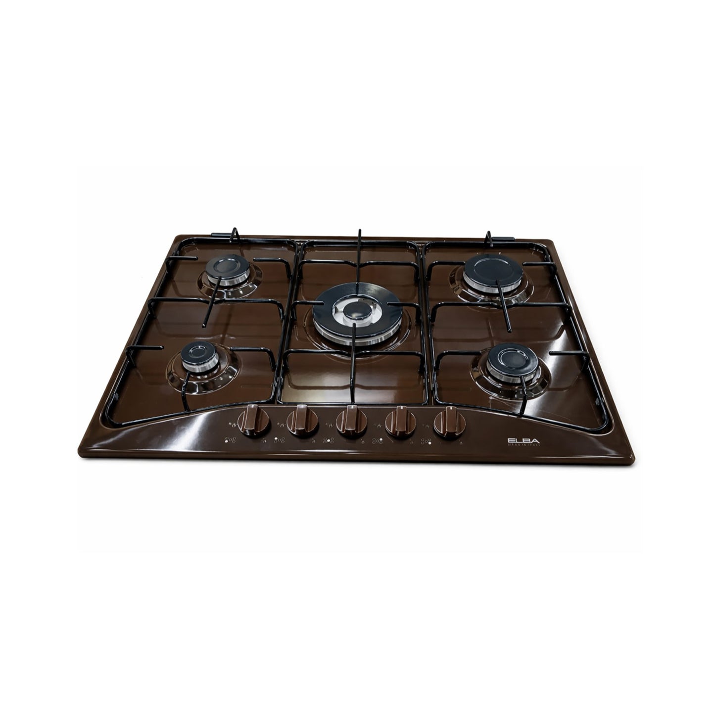 ELBA Hob 70 cm 5 Gas Burners Ignition Enameled Brown ELBA+