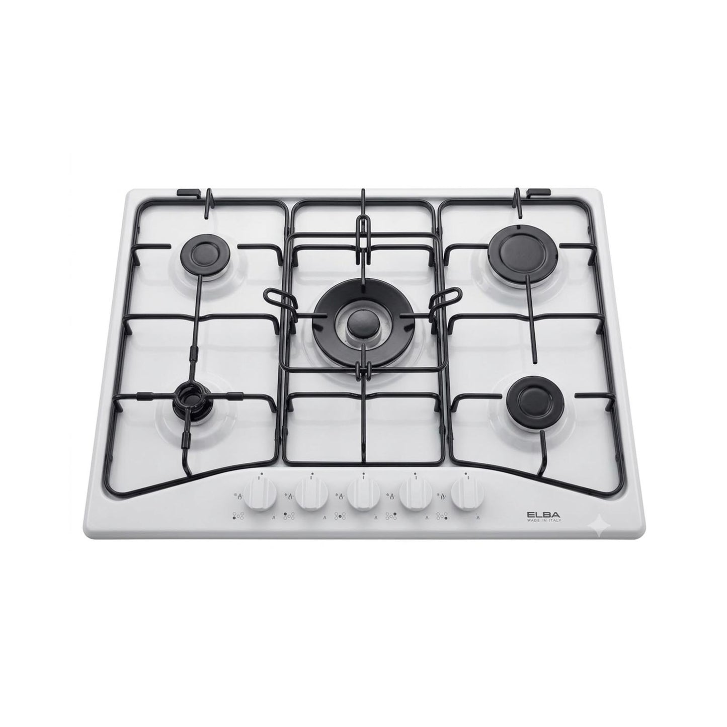 ELBA Hob 70 cm 5 Gas Burners Ignition Enameled White ELBA+