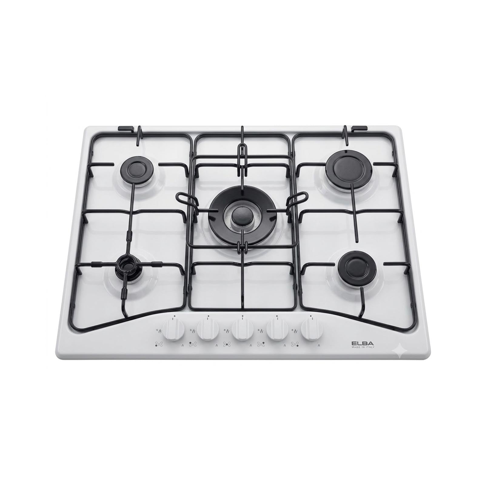 ELBA Hob 70 cm 5 Gas Burners Ignition Enameled White