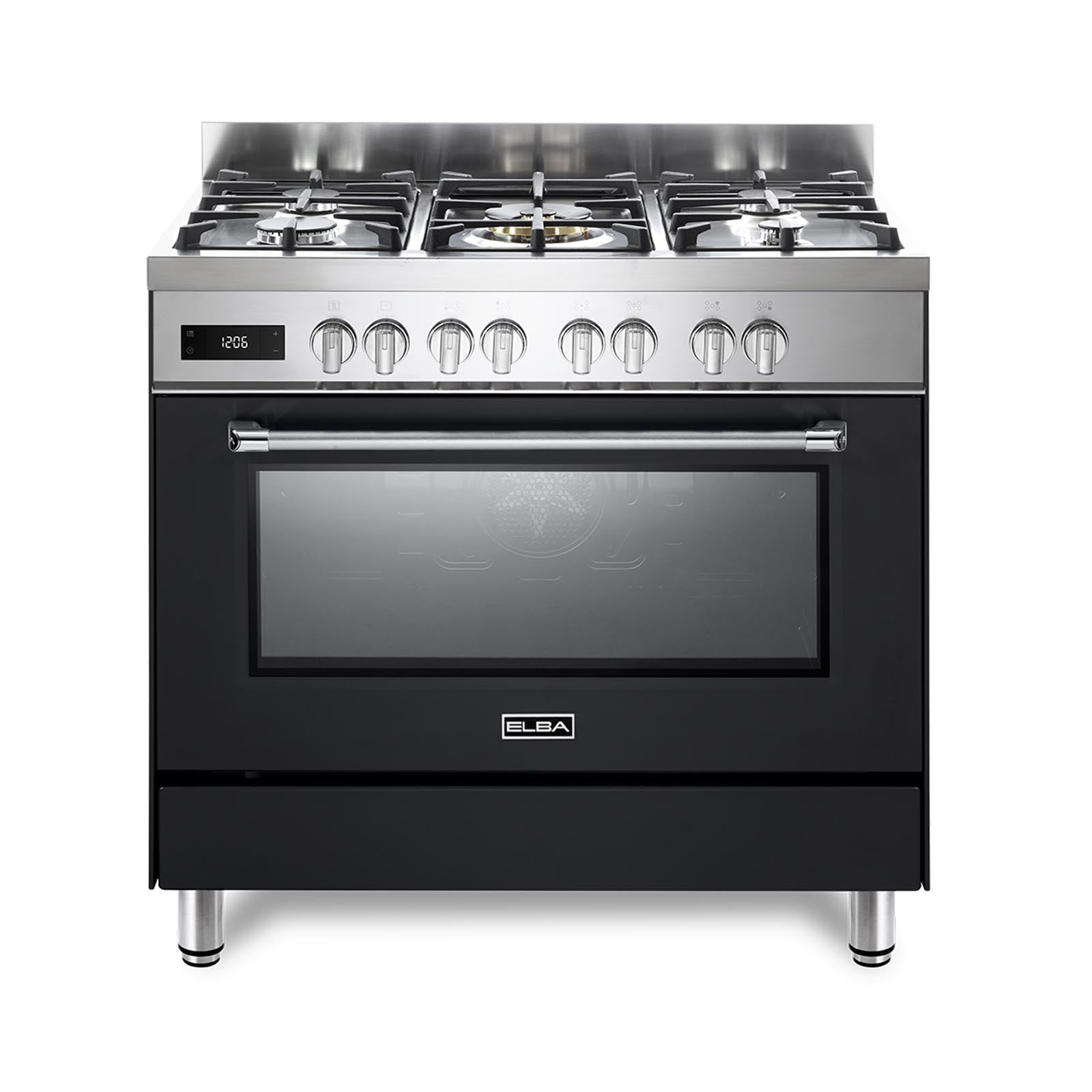 ELBA Cooker Semi Pro Wide 90cm 5Gas Burners Convection Black
