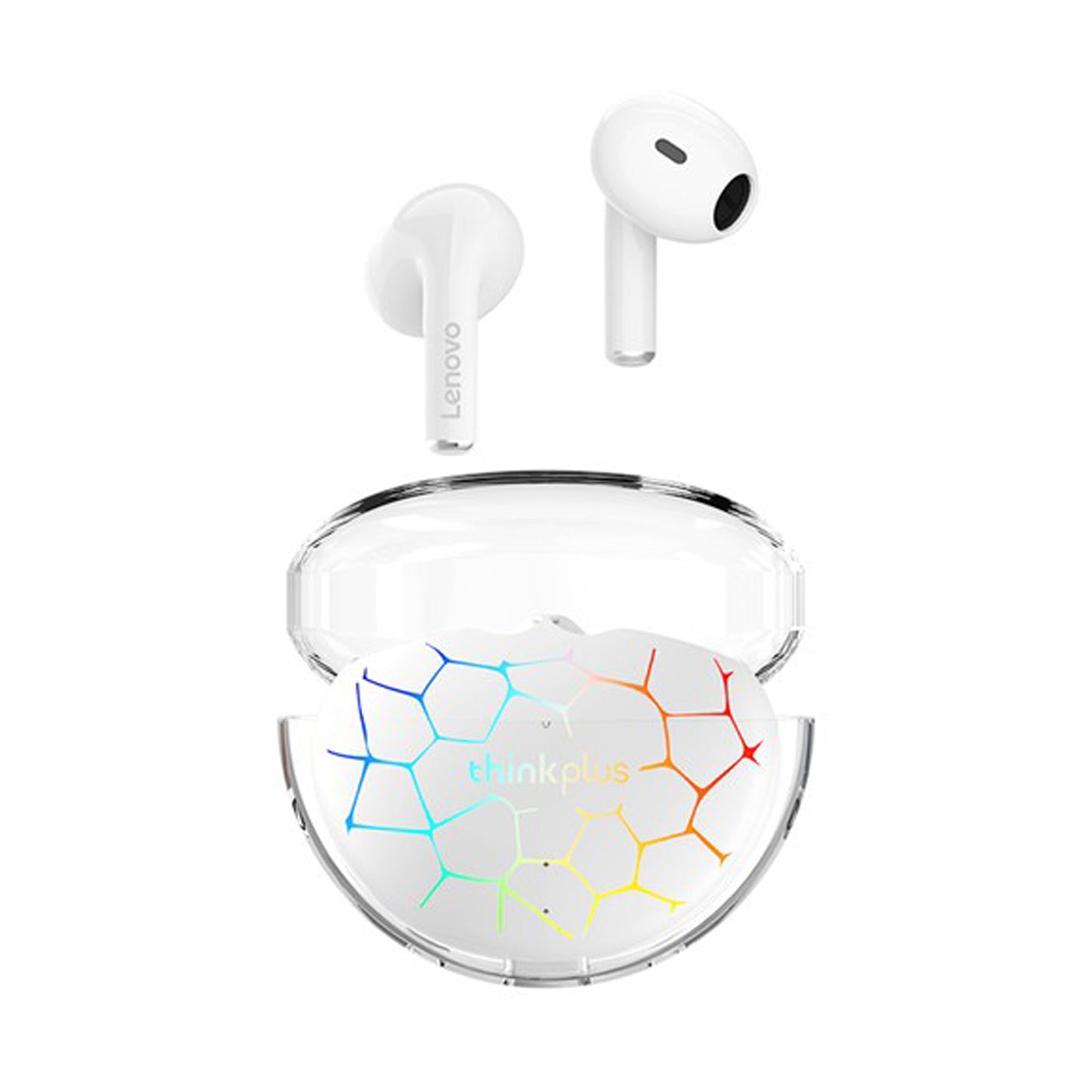 LENOVO WIRELESS EARPHONES WITH RGB LED LIGHTS WHITE