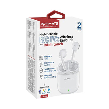 PROMATE HIGH-D ENC TWS WIRELESS EARBUDS WITH INTELLITOUCH WH