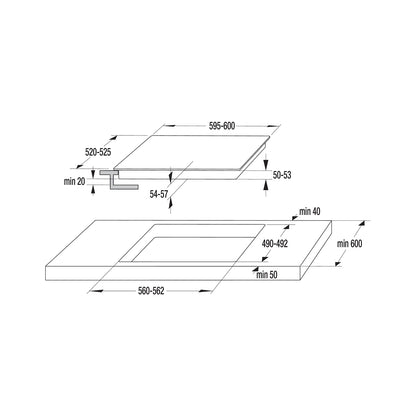 GORENJE Hob 60 cm Vitroceramic 4 Heating Zones Touch Black