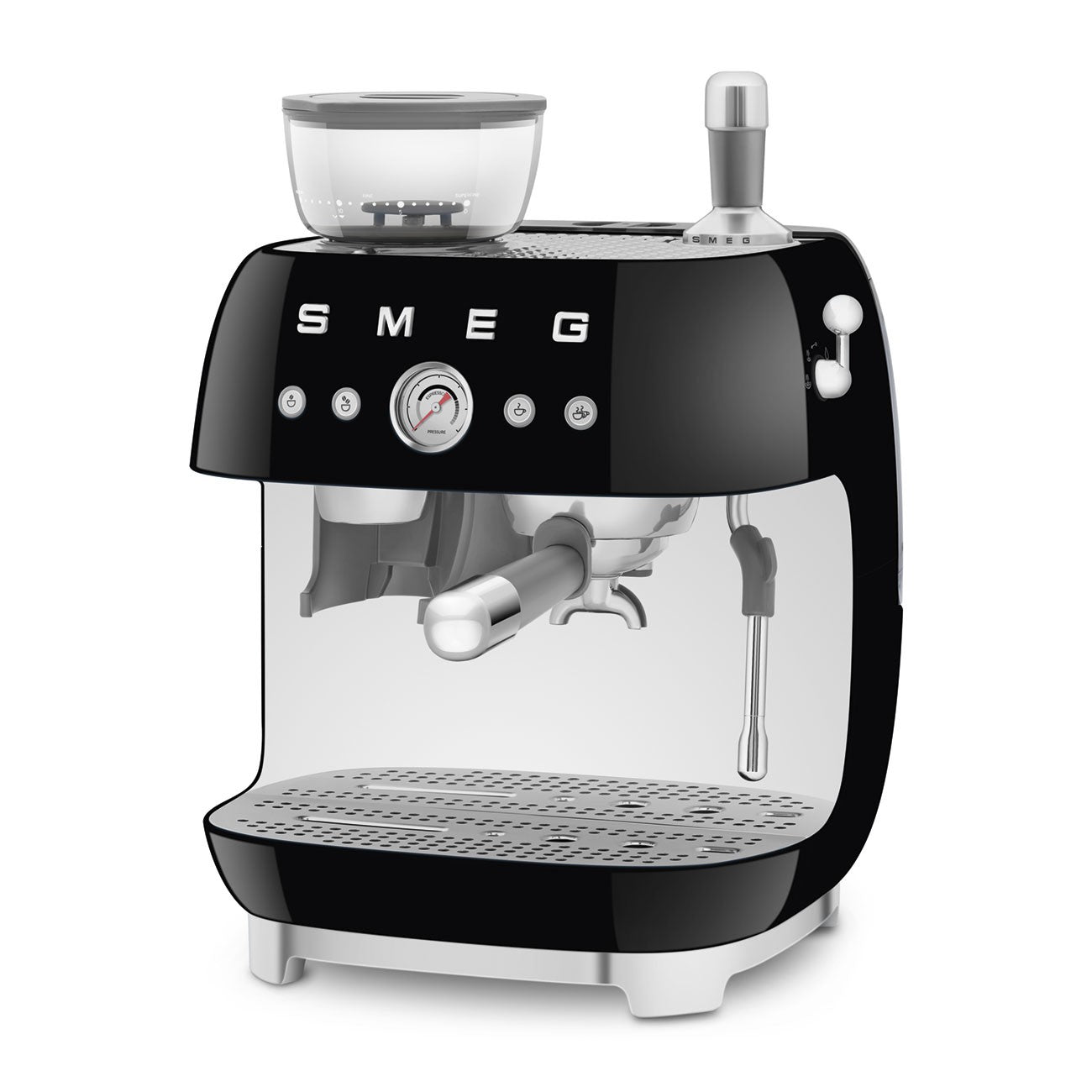 Smeg Espresso Coffee Machine With Grinder Black