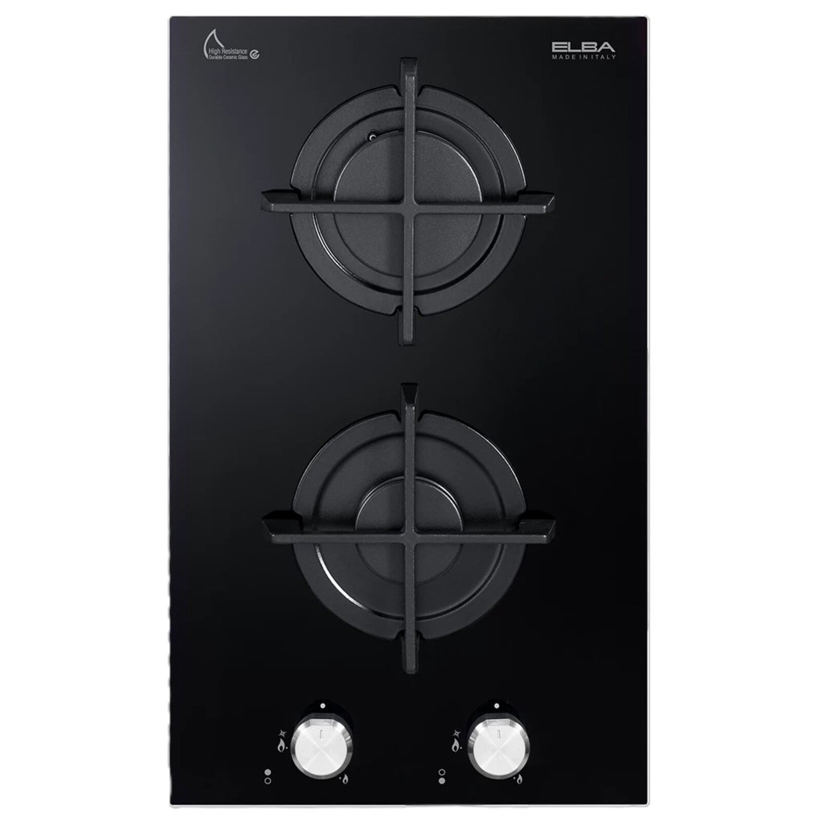 ELBA Hob 30cm 2 Gas Burners Safety Vitroceramic glass