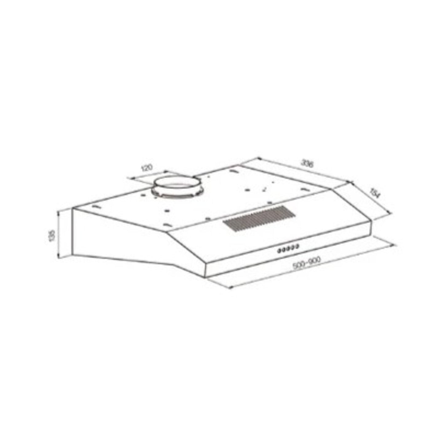 ELBA Built in Hood 60 cm 350m3/h Inox