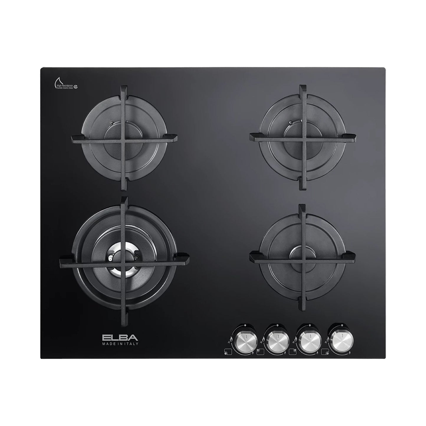 ELBA Hob 60 cm 4 Gas Burners Safety Ignition Vitroceramic