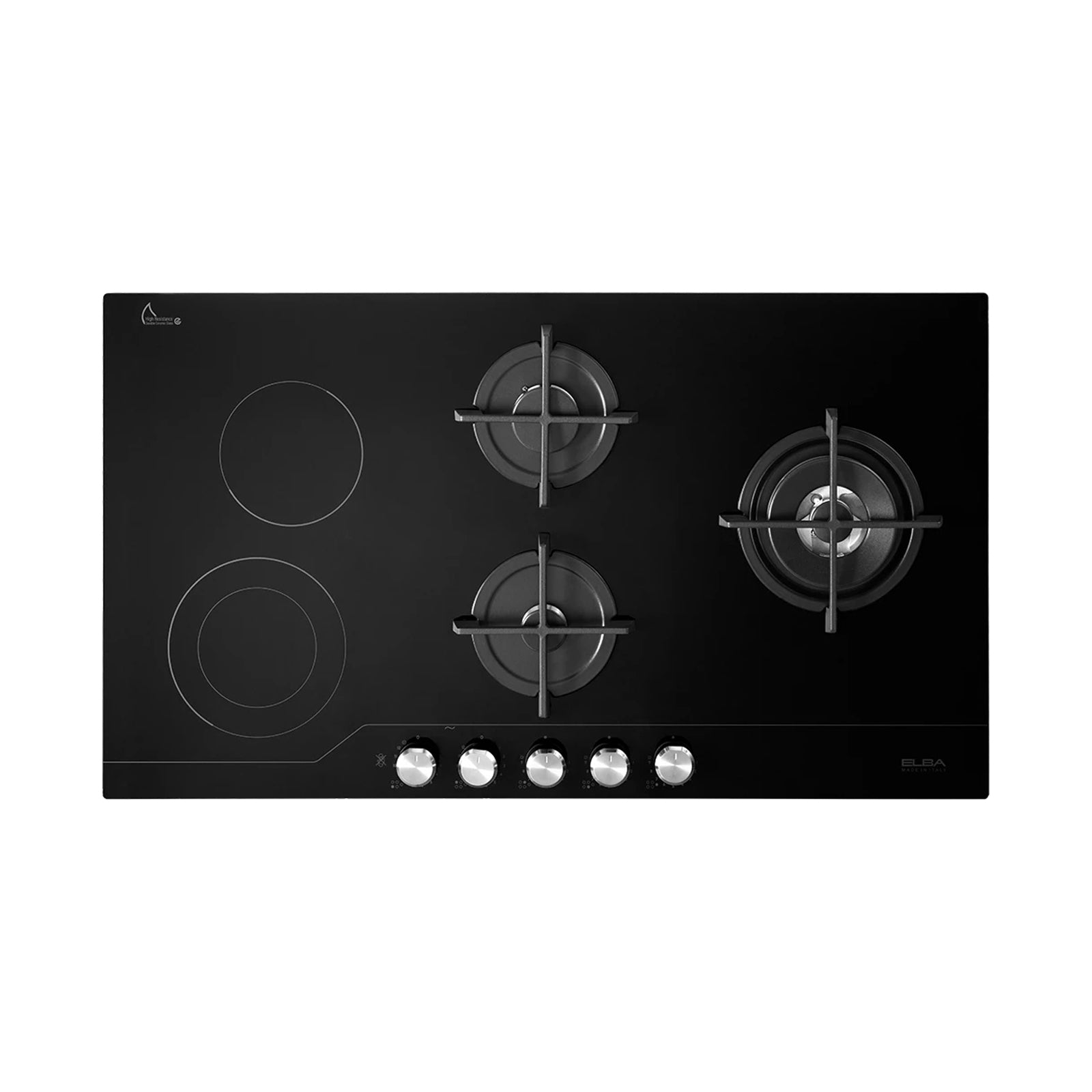 ELBA Hob 90 cm 3 Gas Burners+2 Electric Plates Vitroceramic