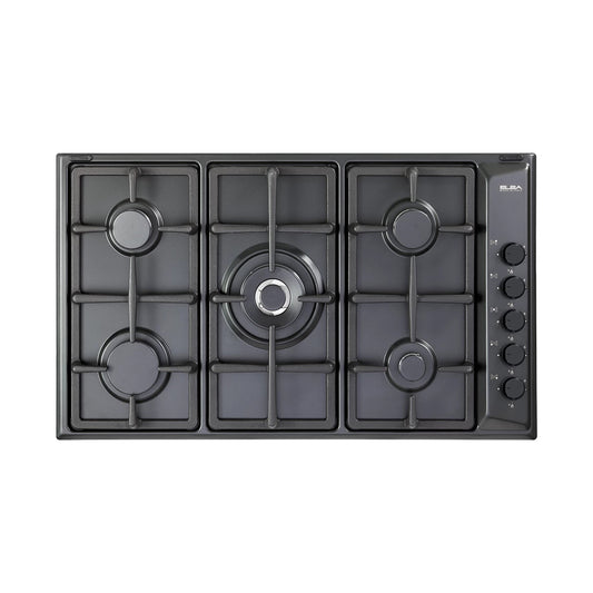 ELBA Hob 90cm 5 Gas Burners Safety Enamelled Black