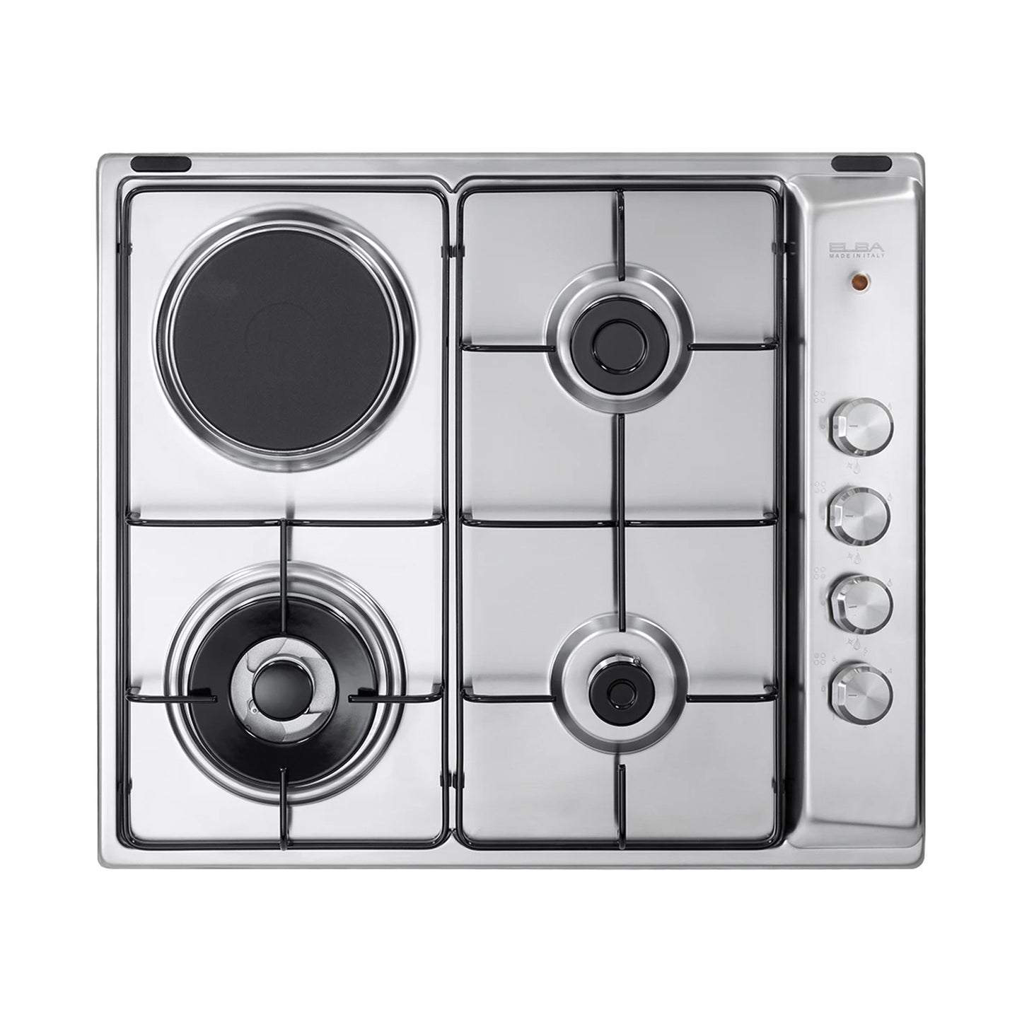 ELBA Hob 60cm 3Gas Burners+1Electric Plate Safety Stainless