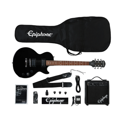 Epiphone Les Paul Electric Guitar Player Pack 220V, Ebony EPIPHONE