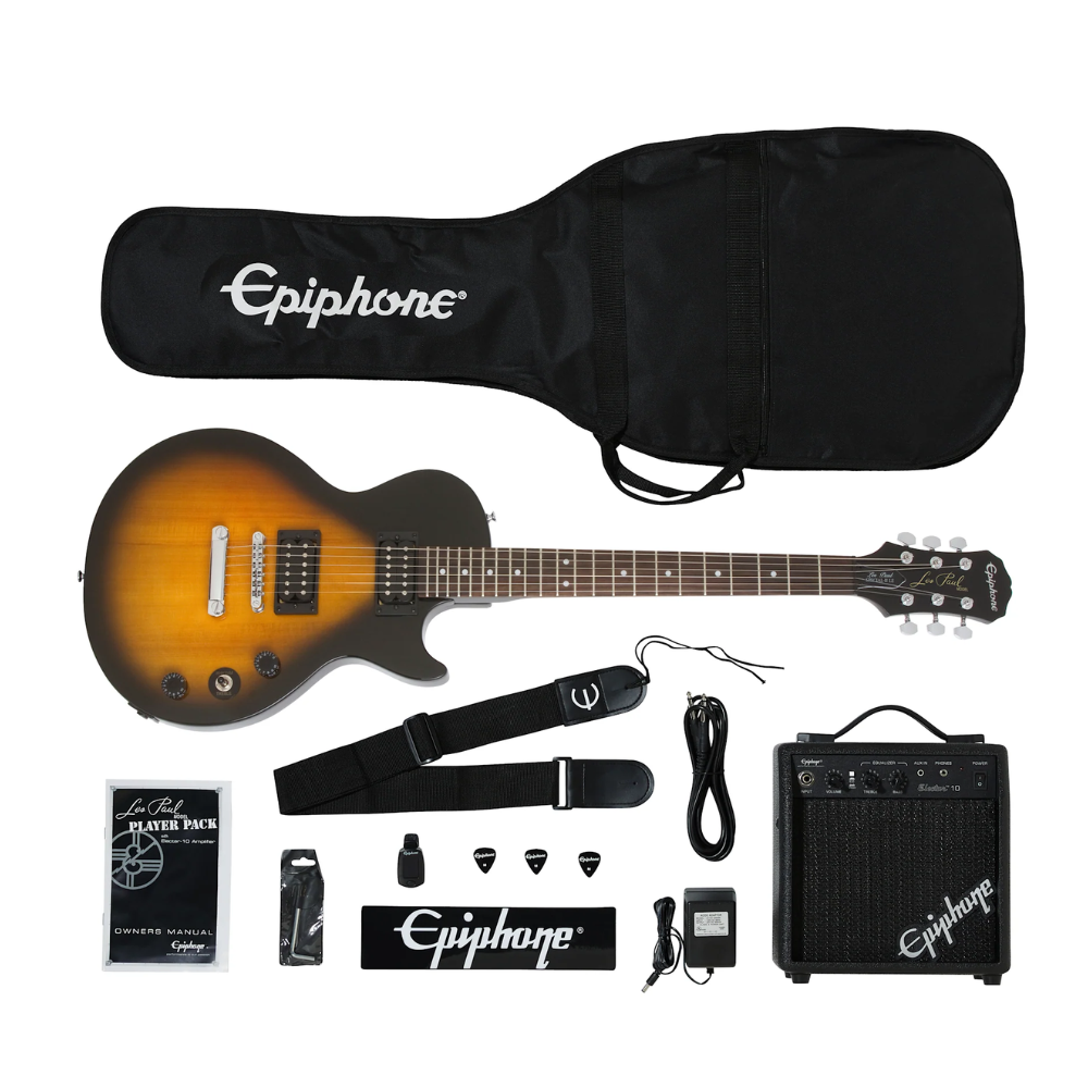 Epiphone Les Paul Electric Guitar Player Pack 220V, Vintage Sunburst EPIPHONE