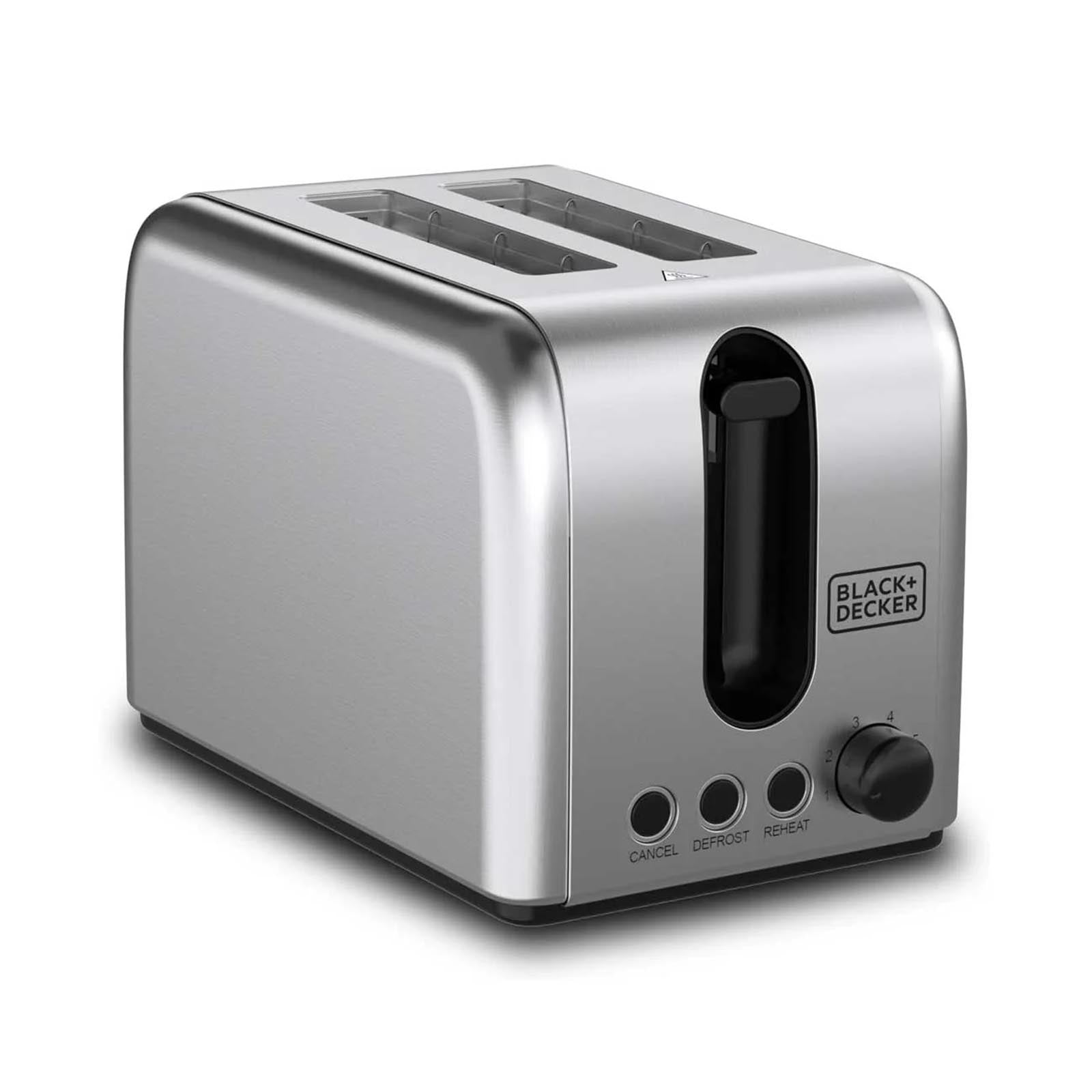 Black+Decker Toaster 1050w 2 Slices Stainless