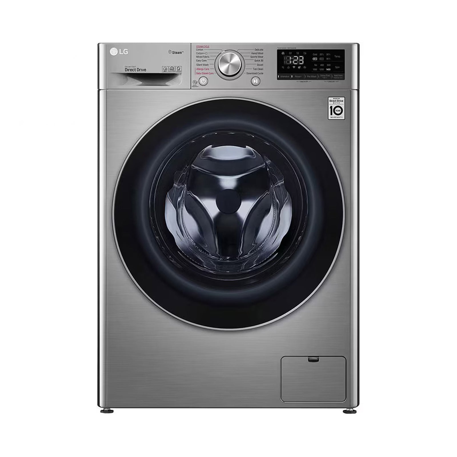 LG* Washer 9Kg Vivace Front Load 1400RPM AI DD Techno Silver