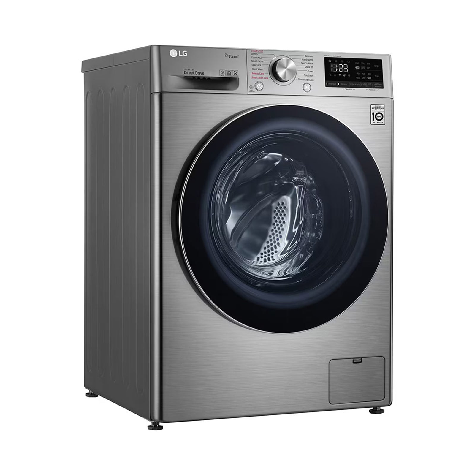 LG* Washer 9Kg Vivace Front Load 1400RPM AI DD Techno Silver