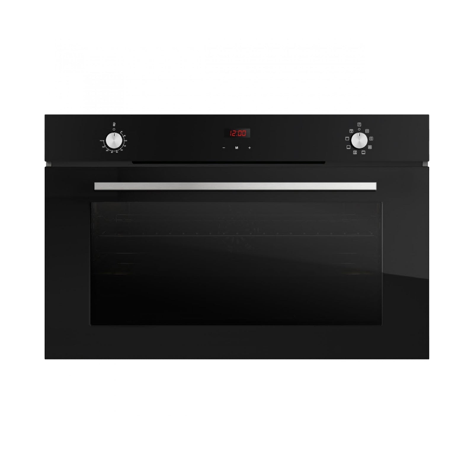 SMALVIC Oven 90Cm Gas Electric Convection Glass Black