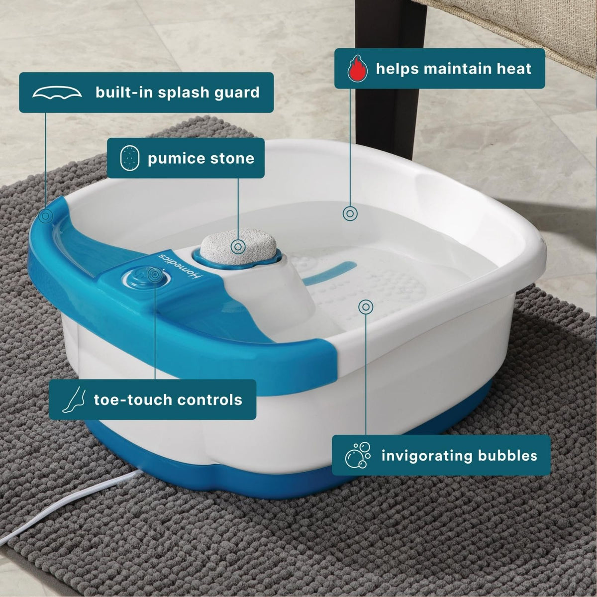 Homedics Bubble Mate Foot Spa, Toe Touch HOMEDICS