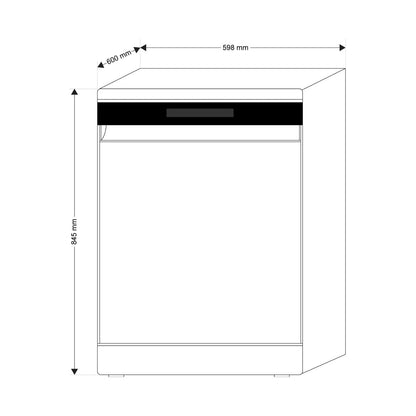 ELBA Dishwasher 9 Programs 15 Place Settings Inverter Black