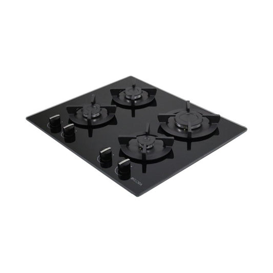 FLORA Hob 60 cm 4 Gas Burners Safety Glass Black