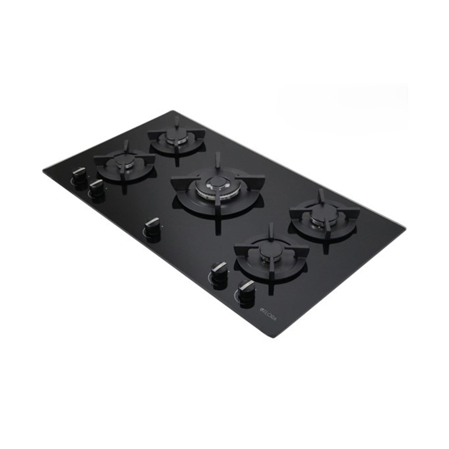 FLORA Hob 90 cm 5 Gas Burners Safety Glass Black
