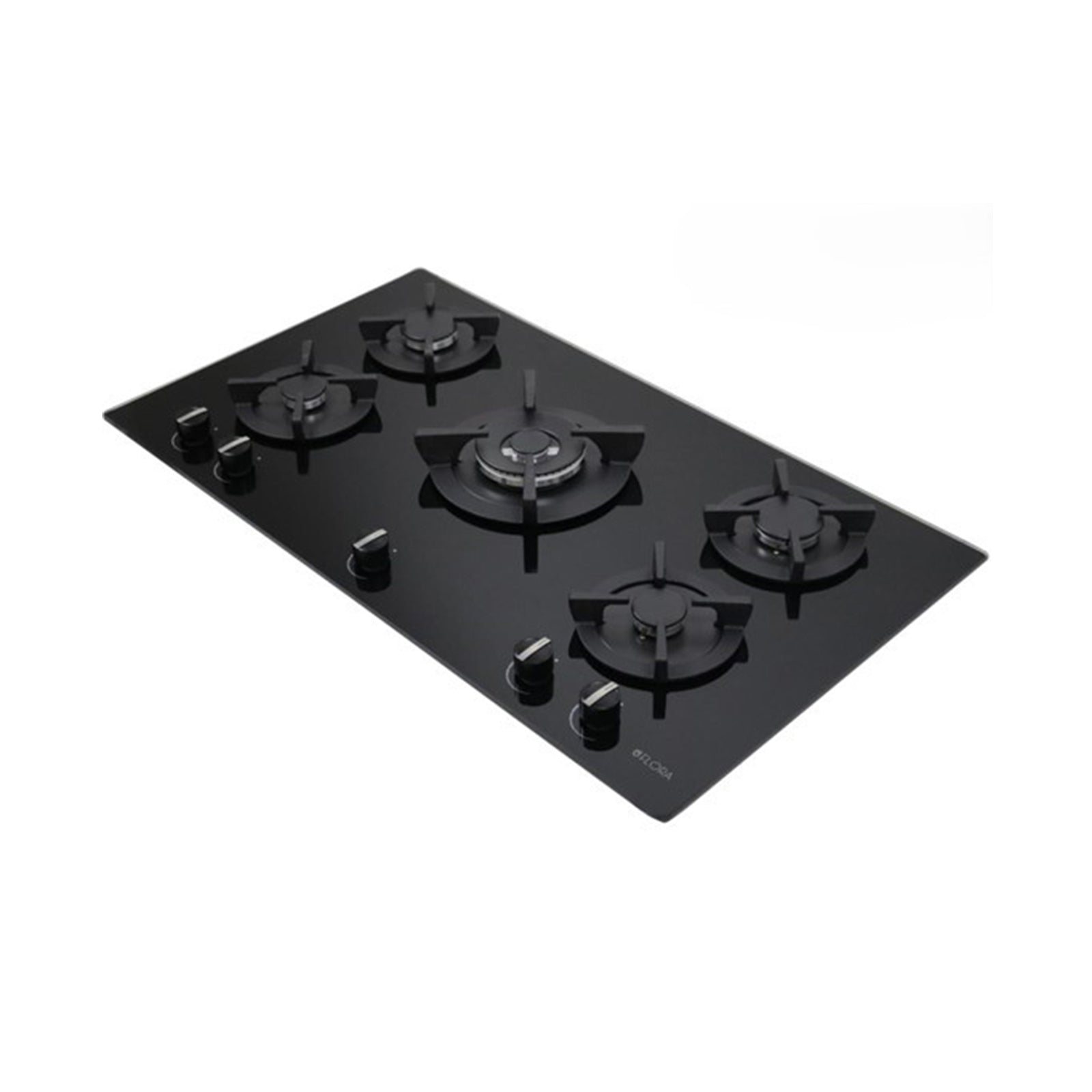 FLORA Hob 90 cm 5 Gas Burners Safety Glass Black