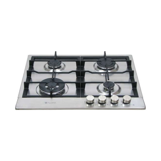 FLORA Hob 60Cm 4 Gas Burners Cast Iron Safety Inox