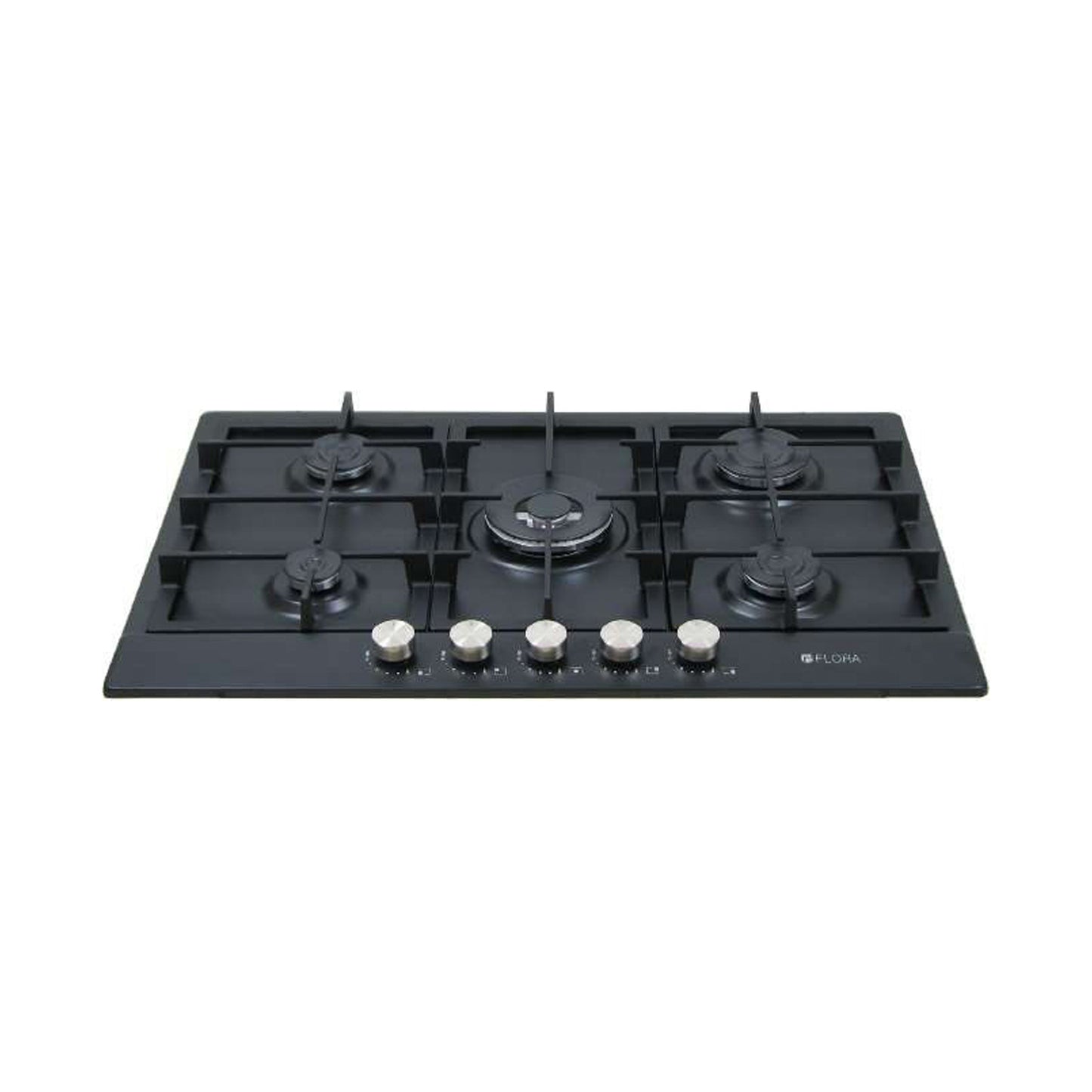 FLORA Hob 75 Cm 5Gas Burners Full Safety Black