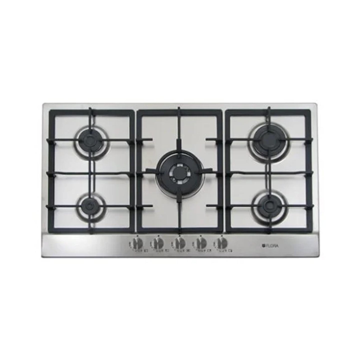 FLORA Hob 90cm 5 Gas Burners Safety Step Flame Stainless FLORA