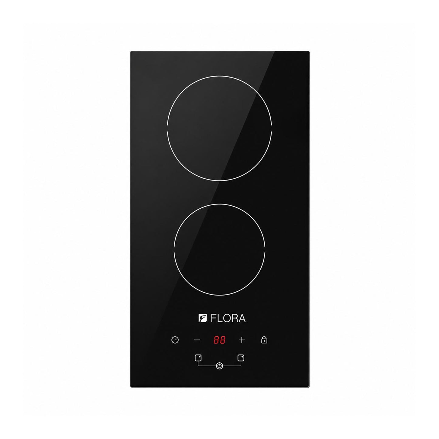 FLORA Hob 30 cm Electric 2 Heating Zones Vitroceramic Black FLORA