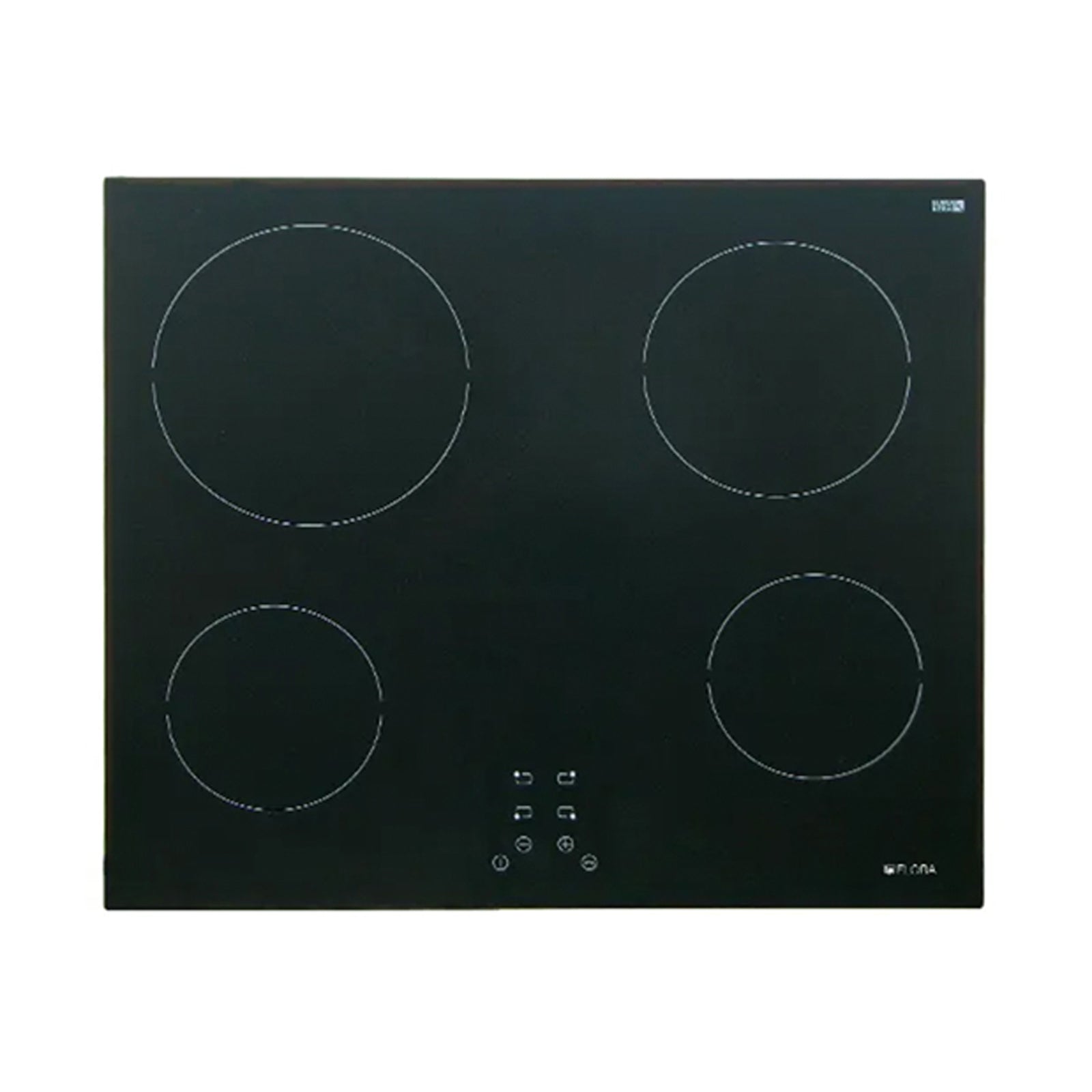 FLORA Hob 60 Cm 4 Electric Burners Vitro Ceramic Black