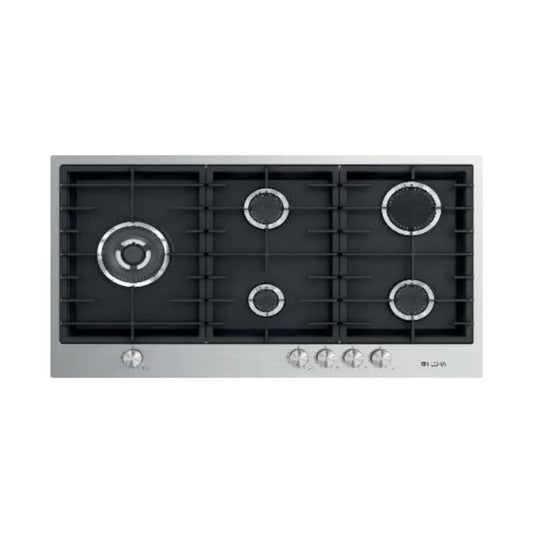 FLORA Hob 90Cm 5 Gas Burners Safety Cast Iron Inox