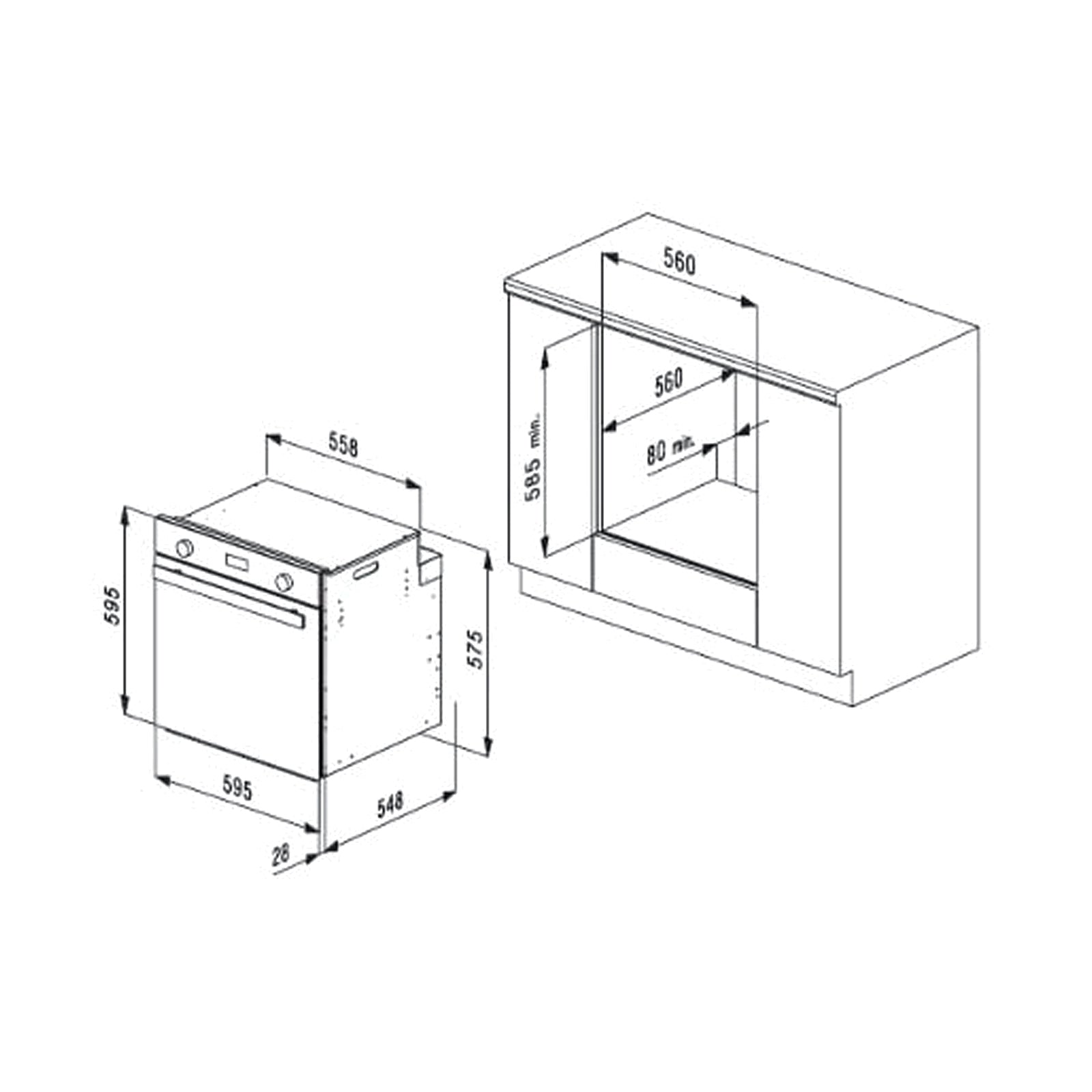 FLORA Oven 60Cm Gas Gas 67Litres Inox