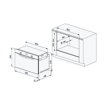 FLORA Oven 90Cm Gas Gas 120 Litres Inox(FLBO12-GGT-912X)