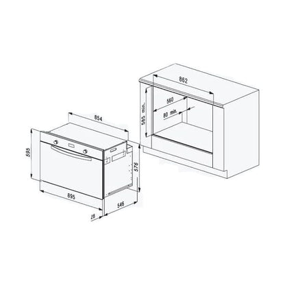 FLORA Oven 90Cm Gas Gas 120 Litres Inox(FLBO12-GGT-912X)