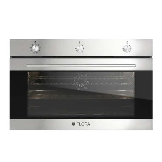 FLORA Oven 90Cm Gas Gas 120 Litres Inox(FLBO12-GGT-912X)