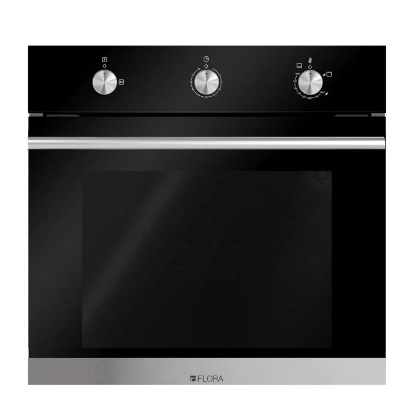 FLORA Oven 60 cm Gas Safety Convection Glass Black