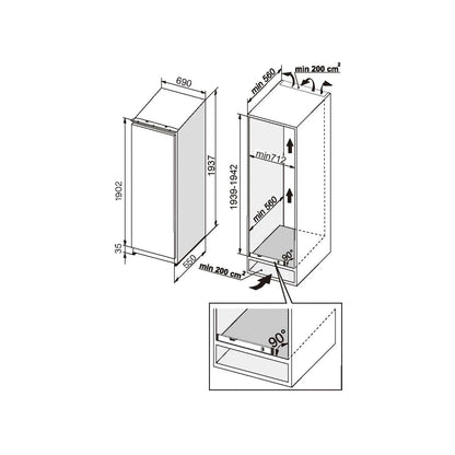ELBA Refrigerator Built in 337 L No Frost Inverter ELBA