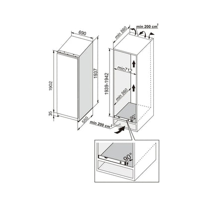 ELBA Freezer Built in 337 L No Frost Inverter ELBA